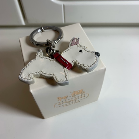 COACH “Scottie” Scottish Terrier Patent Leather Dog Keychain - Picture 2 of 3